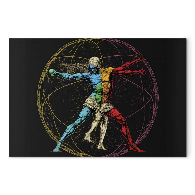 Cuadro en lienzo The Vitruvian Athlete - A Composition Inspired by Da Vinci’s Work