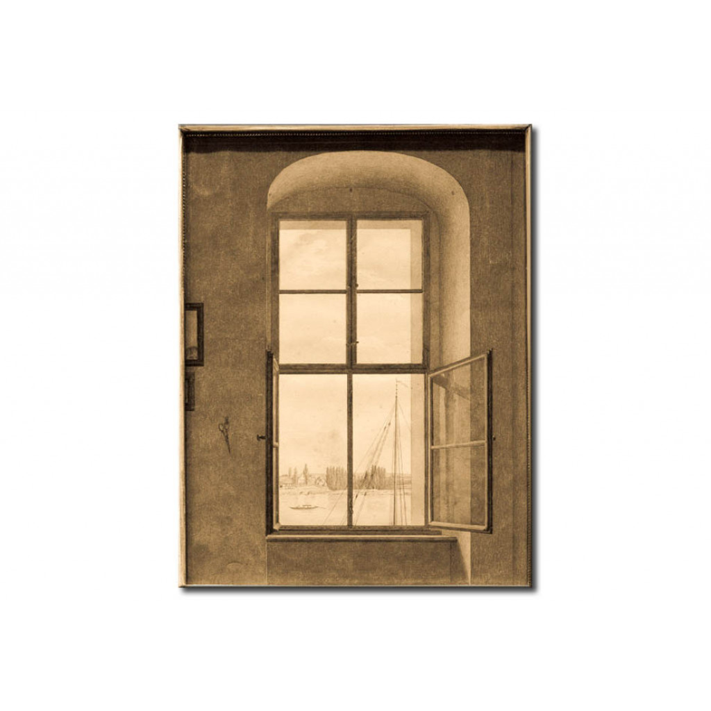 Schilderij  Caspar David Friedrich: View From The Studio Of The Artist (right Window)