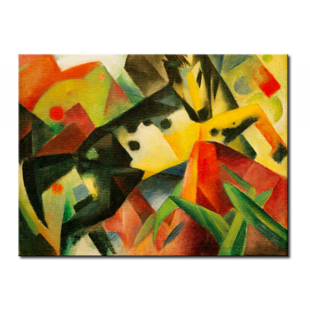 Schilderij  Franz Marc: Jumping Horse