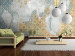 Wall Mural Remnants of the Past - Retro-style Ornament Layer on a Raw Background 60868