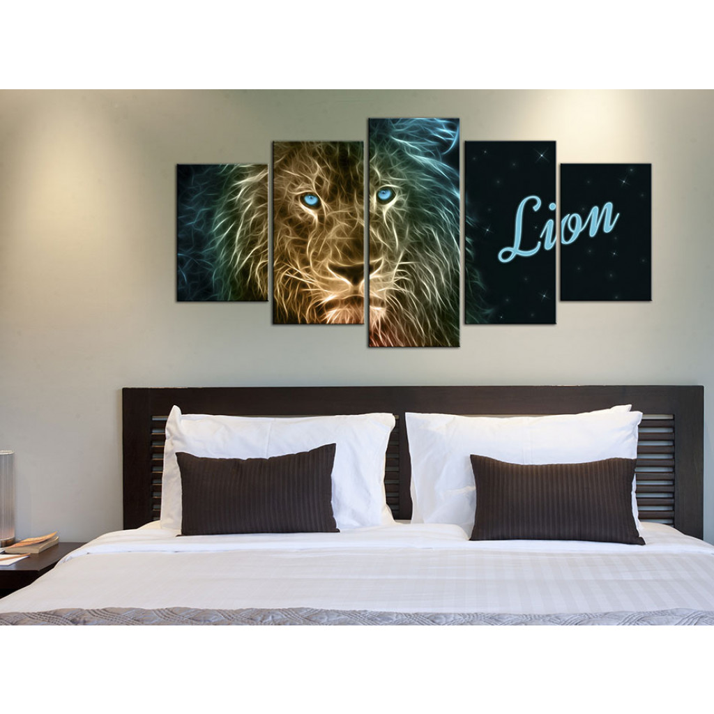 Schilderij  Leeuwen: Gold Lion