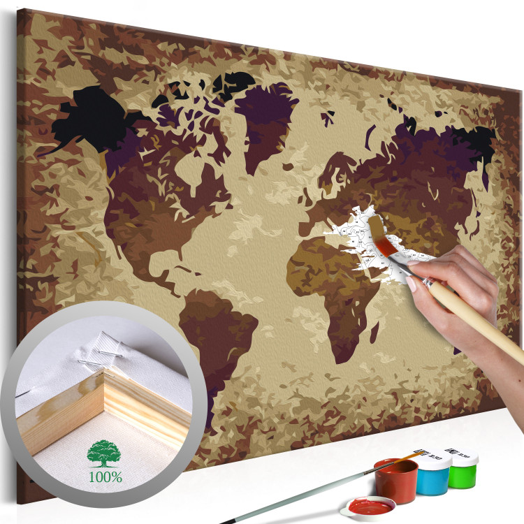 Paint by Number Kit World Map (Brown Colours) 107178
