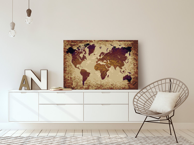 Paint by number World Map (Brown Colours) 107178 additionalImage 2