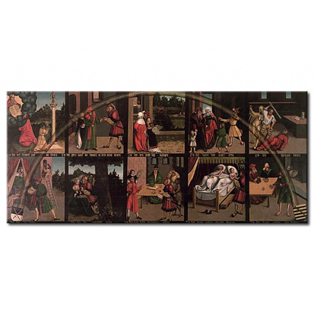Schilderij  Lucas Cranach De Oudere: The Ten Commandments