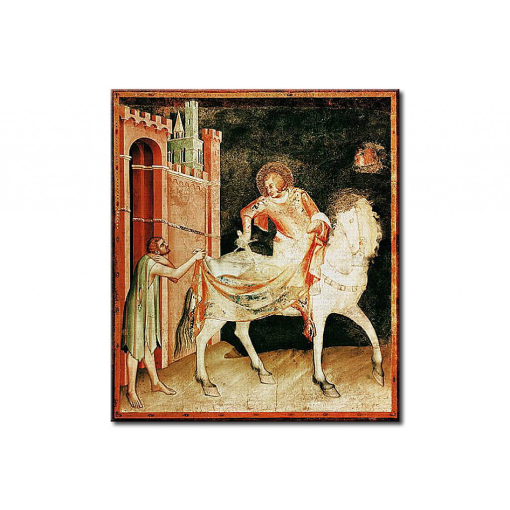 Reprodukcja Obrazu St. Martin Sharing His Cloak With The Beggar, From The Life Of St. Martin