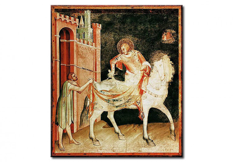 Reprodukcja obrazu St. Martin sharing his cloak with the beggar, from the Life of St. Martin 110578