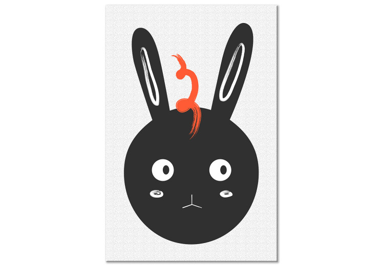 Canvas Pensive bunny rabbit - a funny animal illustration for children
