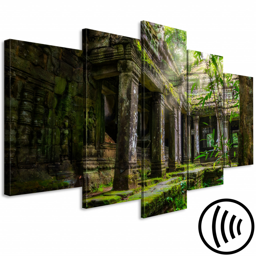 Quadro Em Tela Preah Khan Em Angkor Wat - Fotografia Com Arquitectura E Selva