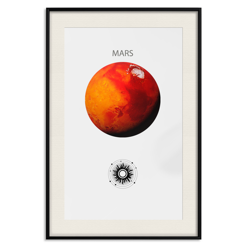 Cartaz Red Planet - Mars And Abstract Composition With Solar System II
