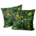 Sammets kudda Wild eye in the midst of greenery - floral motif with fern leaves 146778 additionalThumb 3
