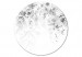 Round Canvas Black and White - Various Tiny Leaves Falling Down 148678