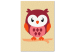 Numéro d'art pour enfants Little Watcher - Portrait of a Young Owl on a Beige Background 149778 additionalThumb 7