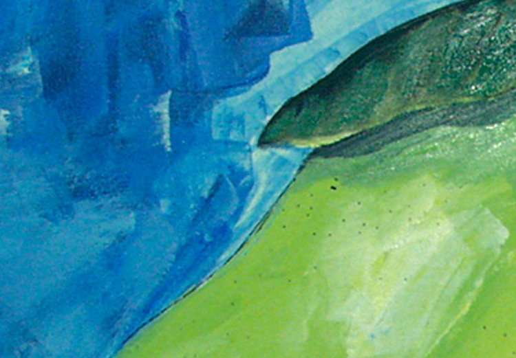 Cadre mural Nature avec des fruits (1 pièce) - poires vertes sur fond bleu 46678 additionalImage 3