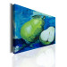 Canvas Art Print Nature with Fruits (1-piece) - green pears on a blue background 46678 additionalThumb 2