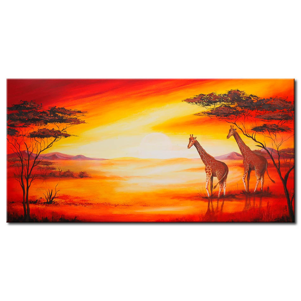 Schilderij  Giraffes: Zwervende Giraffen