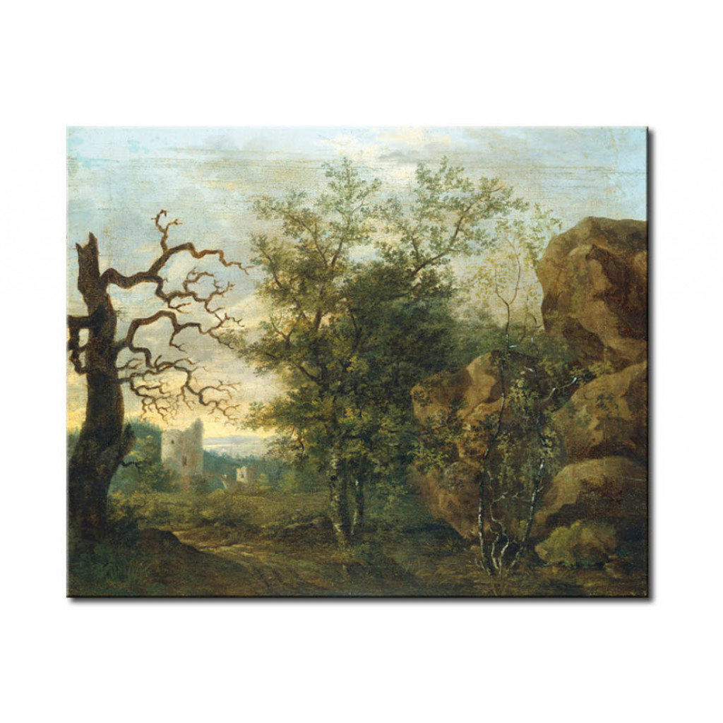 Schilderij  Caspar David Friedrich: Landscape With Bare Tree
