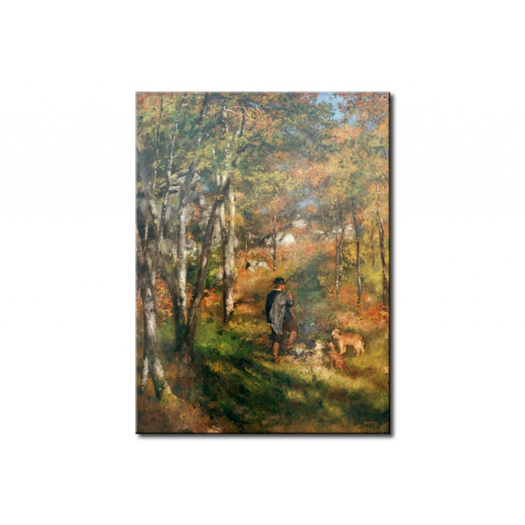 Reprodukcja Obrazu Le Peintre Jules Le Coeur Et Ses Chiens Dans La Forêt De Fontainebleau