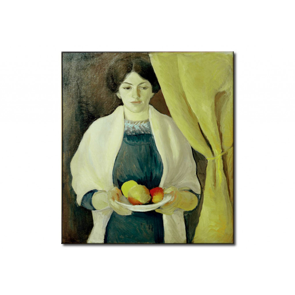 Schilderij  August Macke: Porträt Mit Äpfeln: Frau Des Künstlers