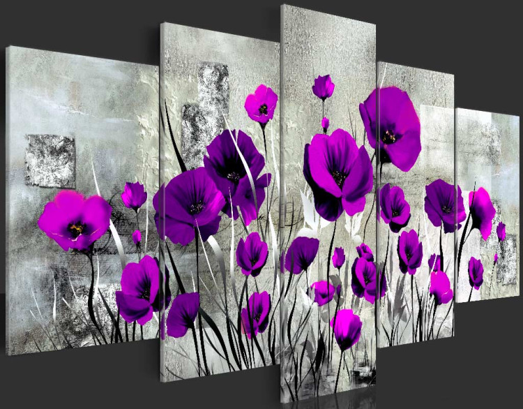 Acrylic Print Meadow: Purple Poppies 92378 additionalImage 6