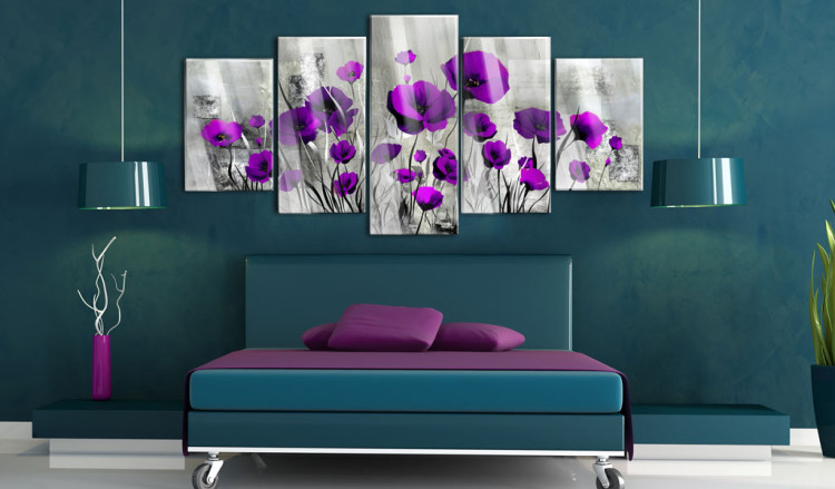 Acrylic Print Meadow: Purple Poppies 92378 additionalImage 3