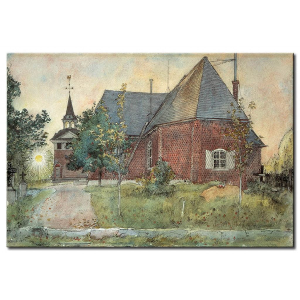 Schilderij  Carl Larsson: The Old Church At Sundborn