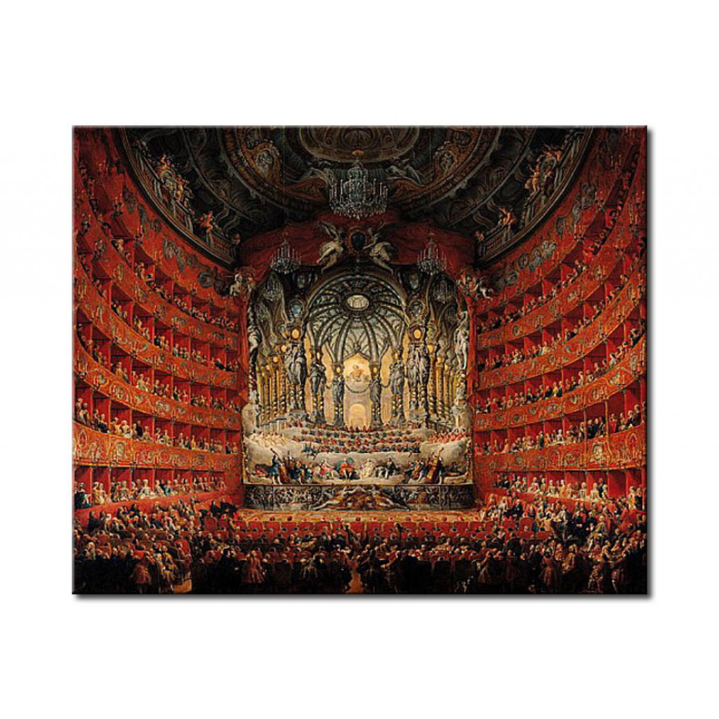 Reprodução Do Quadro Famoso Concert Given By Cardinal De La Rochefoucauld At The Argentina Theatre In Rome, On The Marriage Of Louis The Dauphin