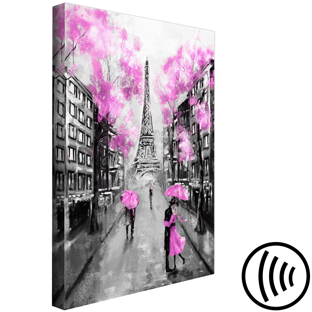 Schilderij  Parijs: Paris Rendez-Vous (1 Part) Vertical Pink