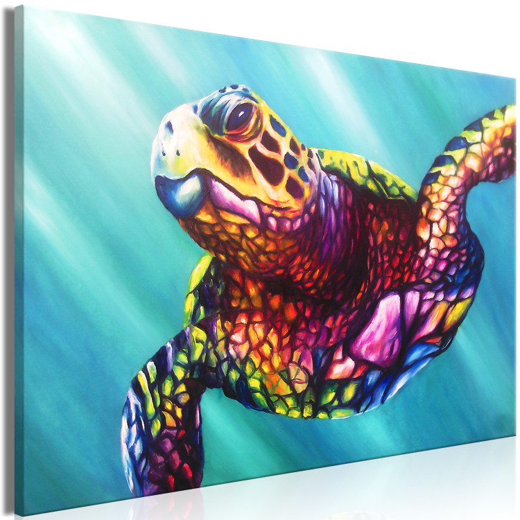Obraz Kolorowy żółw (1-częściowy) szeroki 127088 additionalImage 2