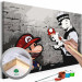  Dibujo para pintar con números Mario (Banksy) 132488
