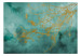 Fototapeta Gałąź na wietrze - abstrakcyjna turkusowa akwarela ze złotym deseniem 135488 additionalThumb 1