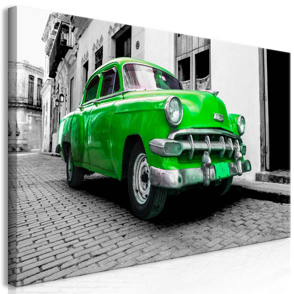 Duży Obraz XXL Klasyczne Kubańskie Auto (Zielony) II [Large Format]