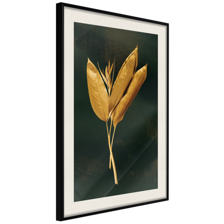 Poster Golden Vegetation - Bouquet of Leaves on a Dark Green Background 145488 additionalImage 8