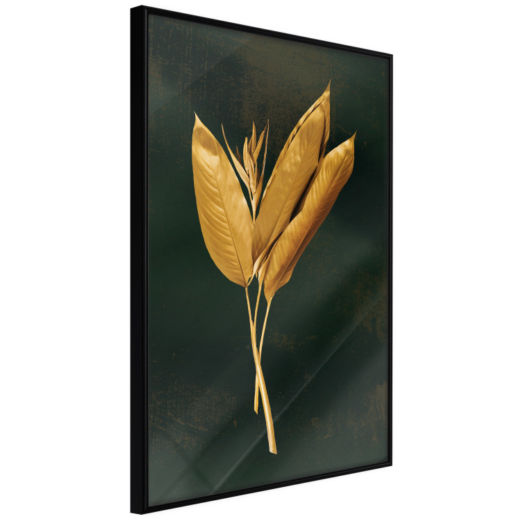 Poster Golden Vegetation - Bouquet of Leaves on a Dark Green Background 145488 additionalImage 6
