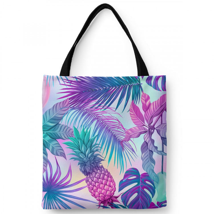 Shoppingväska Piña colada - neon graphic pattern with tropical flora 147488