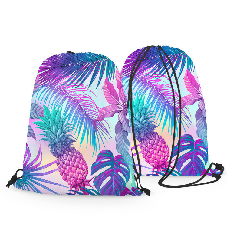 Worek plecak Piña colada - neonowy, graficzny wzór z tropikalną roślinnością 147588 additionalImage 3