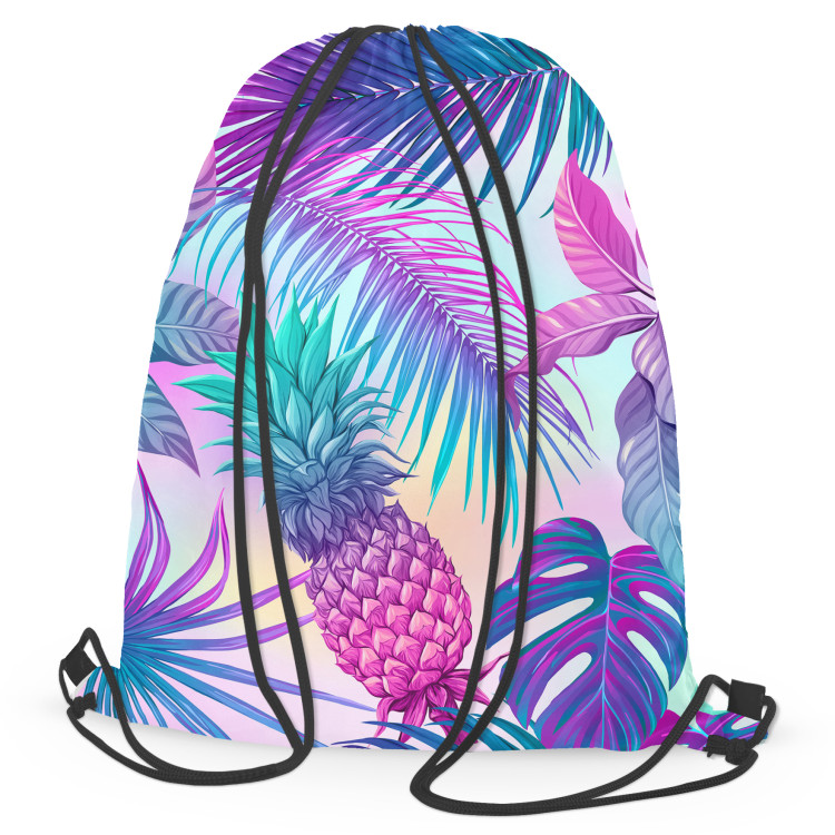 Worek plecak Piña colada - neonowy, graficzny wzór z tropikalną roślinnością 147588