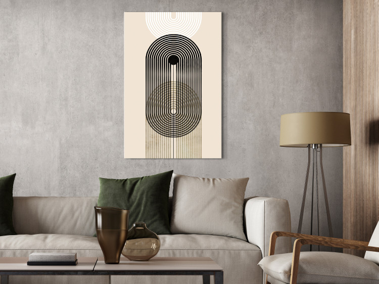 Quadro moderno Abstraction - Geometric Shapes - Black, Brown and White 149888 additionalImage 3