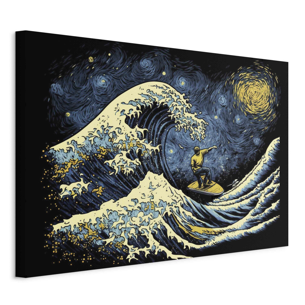 Duży Obraz XXL Surfer Na Fali - Impresjonistyczny Obraz Wygenerowany Przez AI [Large Format]