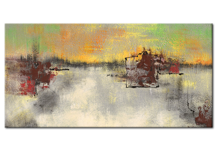Canvas With Brown Patterns (1-piece) - abstract artistic landscape 46788