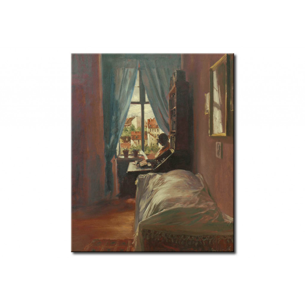 Schilderij  Adolph Von Menzel: Schlafzimmer Des Künstlers