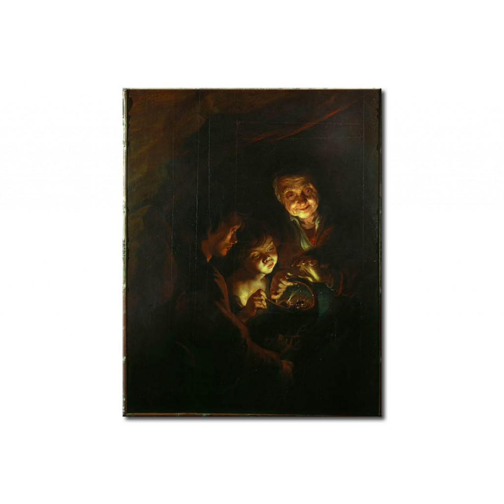 Schilderij  Peter Paul Rubens: Die Alte Mit Dem Kohlebecken