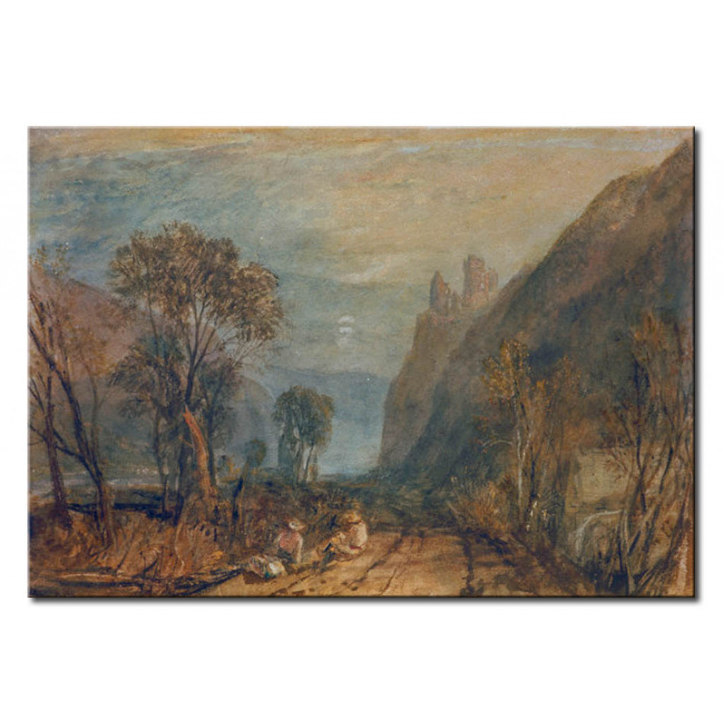 Schilderij  William Turner: A View On The Rhine-The Bautsburg