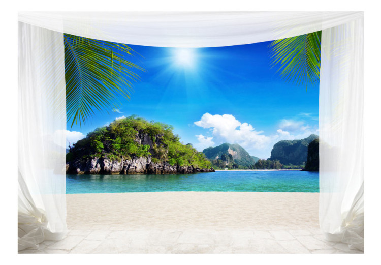 Photo Wallpaper Summer Breeze - Landscape with Tropical Islands above the Turquoise Sea 61588 additionalImage 1
