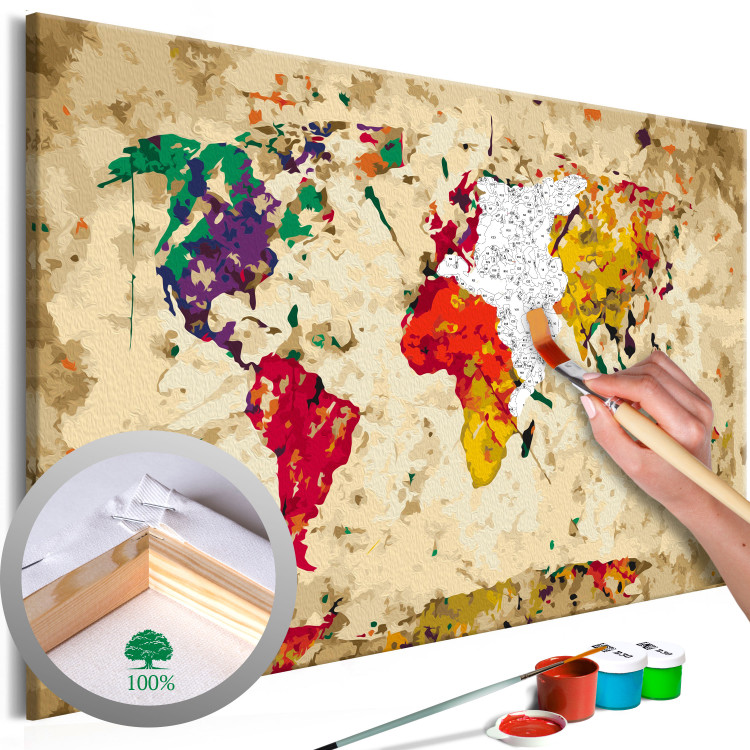 Paint by number World Map (Colour Splashes) 107498