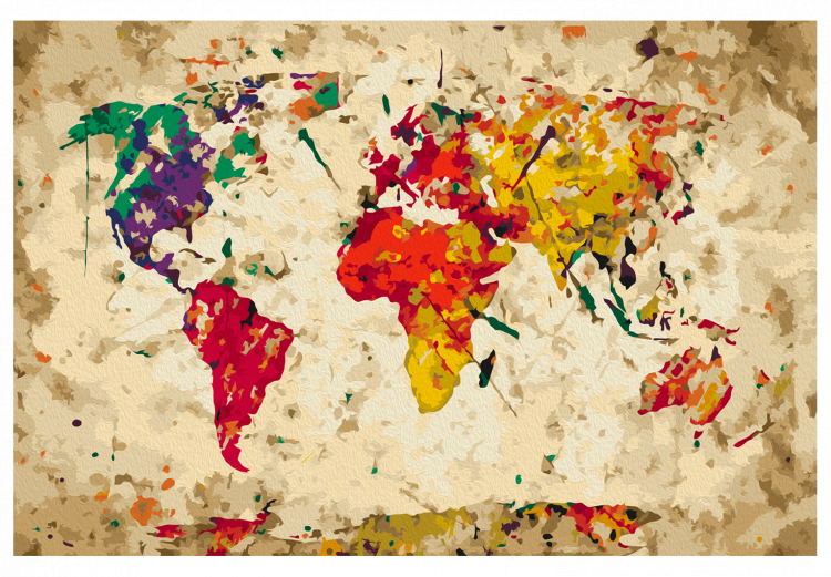 Malen nach Zahlen-Bild für Erwachsene Weltkarte (Farbflecken) 107498 additionalImage 6