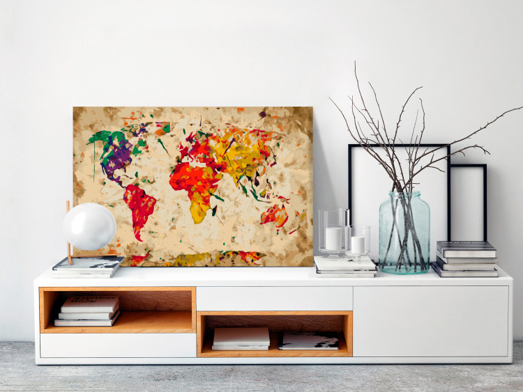 Paint by number World Map (Colour Splashes) 107498 additionalImage 2