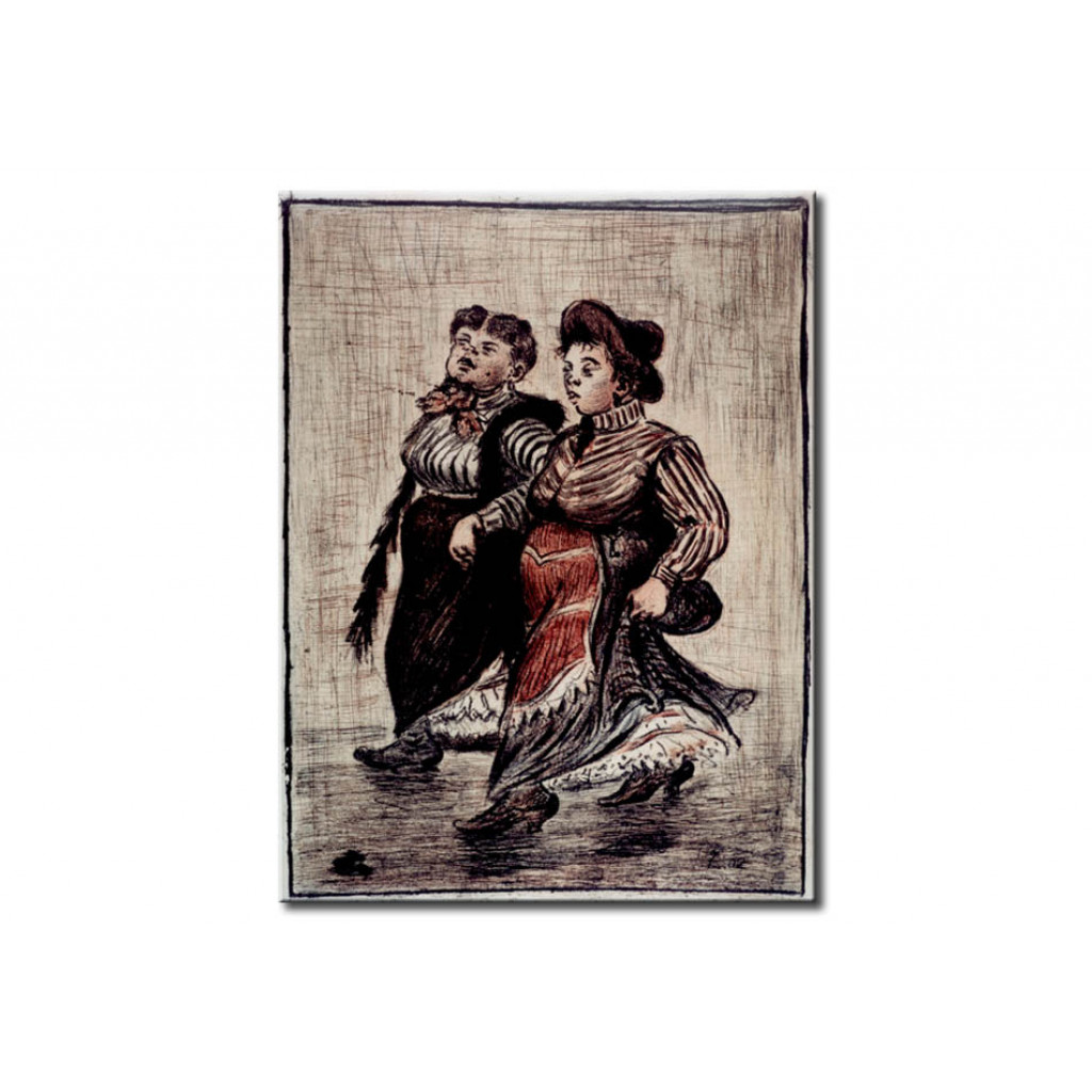 Schilderij  Heinrich Zille: Zwei Straßenmädchen