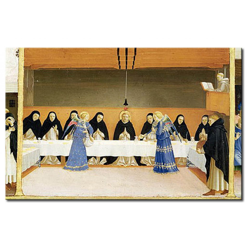 Reprodução Do Quadro St. Dominic And His Companions Fed By Angels, From The Predella Panel Of The Coronation Of The Virgin