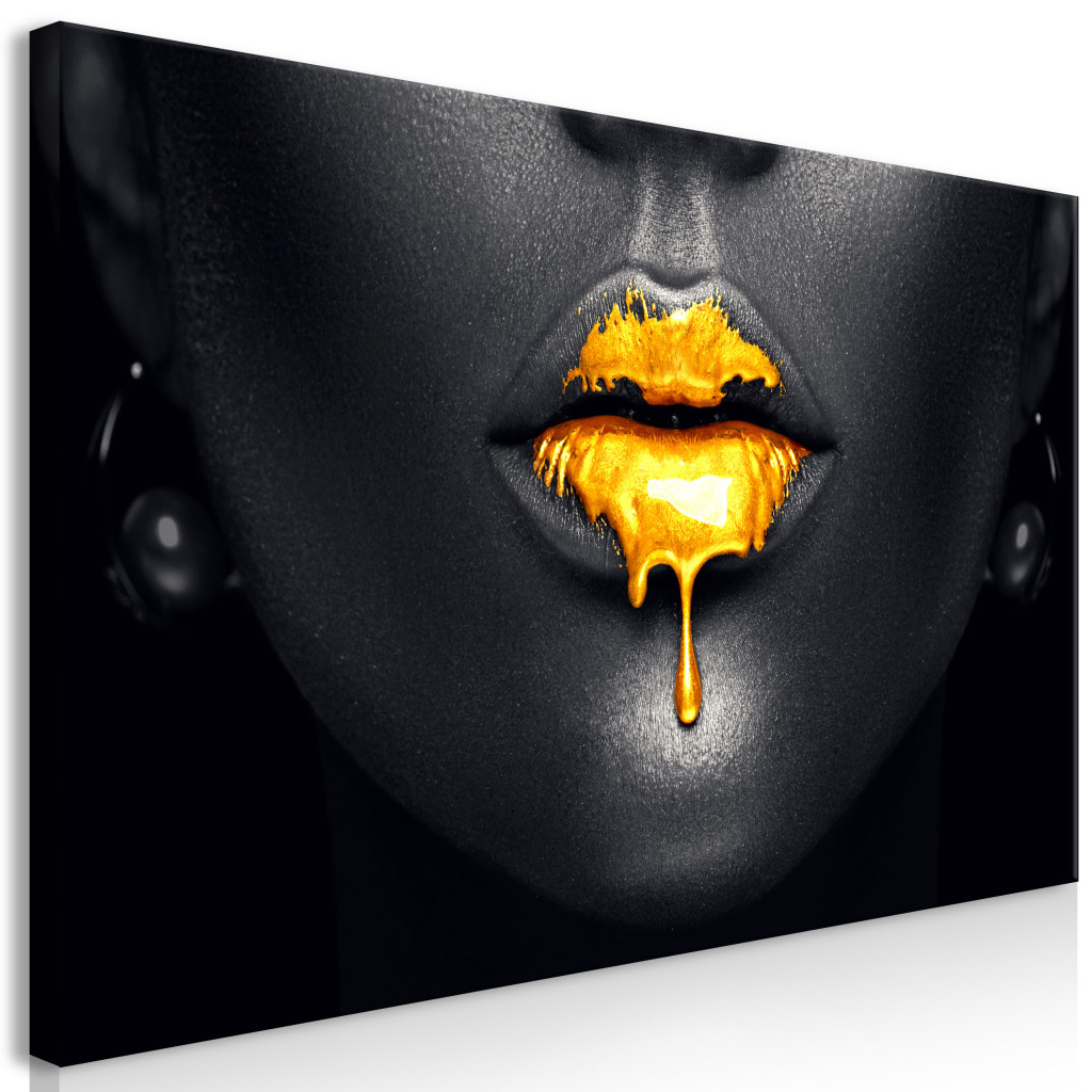 Schilderij Gold Lips II [Large Format]