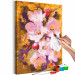 Obraz do malowania po numerach Kwitnąca gałązka - kolorowe kwiaty wiśni na złotym tle 146198 additionalThumb 7